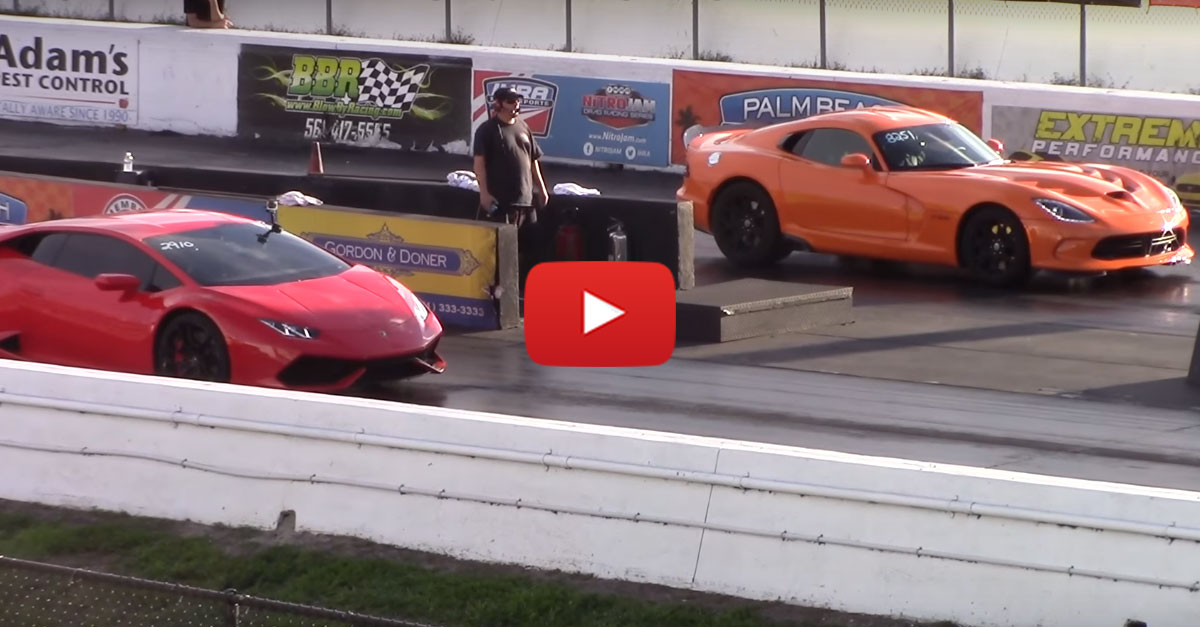 Lamborghini Huracan LP610-4 vs Dodge Viper TA Drag Racing 1/4 Mile -  alt_driver