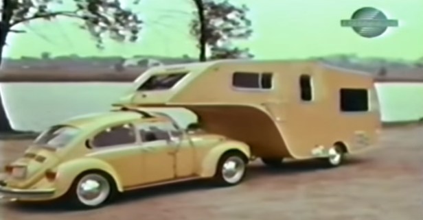 This VW Bug Fifth-Wheel Trailer Camper Is a Rare Sight