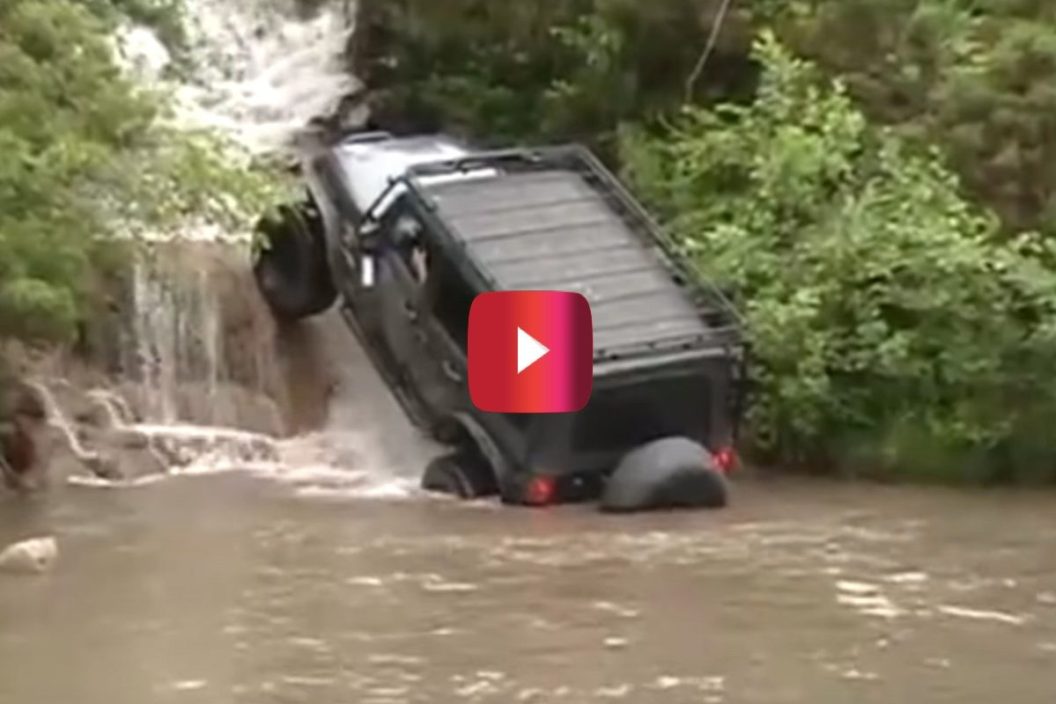 jeep up waterfall