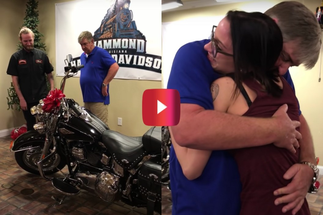 daughter buys dad harley for christmas