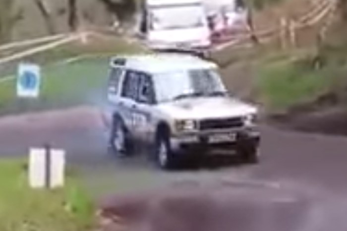 Land Rover with a BMW M3 engine nails hairpin drift like a boss