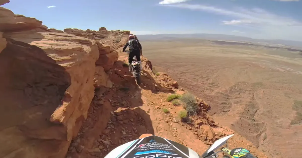 Insane motorcycle cliff ride will make your palms sweat