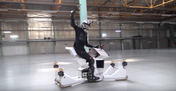 This hoverbike demonstration previews a glorious hovering future