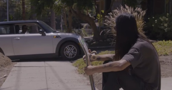 This Skater refuse to tour LA in a Mini, because his own car is much cooler