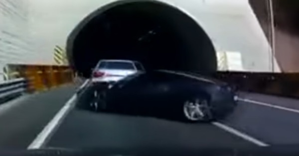 There is one less Ferrari on the road after this tunnel mishap