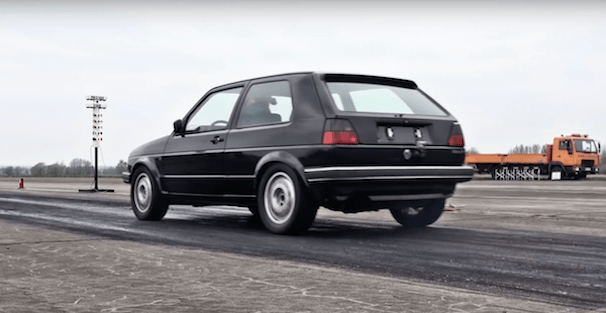No one would suspect the speed this Old VW Golf is capable of