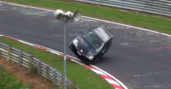 The Nurburgring’s curbs were not kind to this Honda Civic Type-R