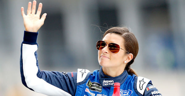 Danica Patrick forgets about the mic and loses her cool during Brickyard 400