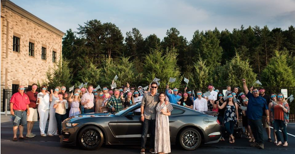 A NASCAR driver does a baby gender reveal the right way