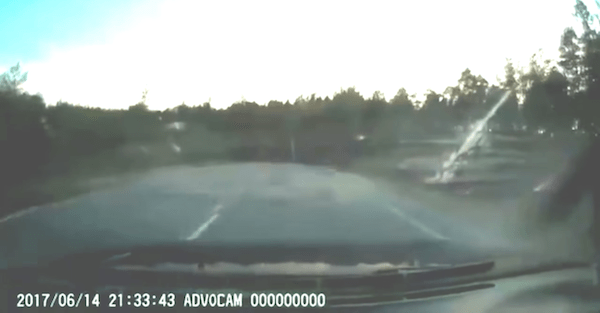 Car goes flying off the road after encountering our worst nightmare