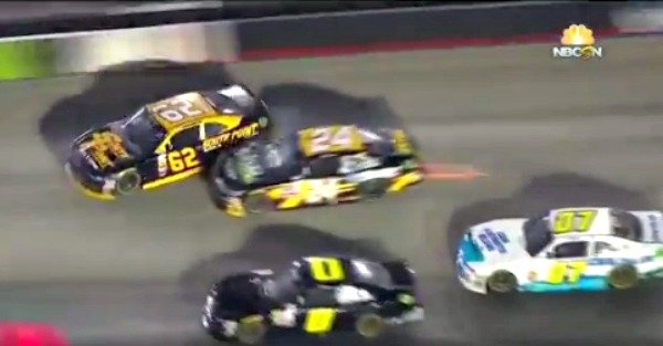 A furious Brendan Gaughan wants a piece of another driver and “knock the hell out of him”