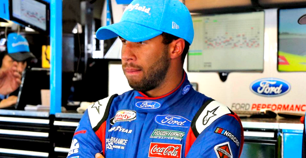 Bubba Wallace makes a cheesy pitch for a sponsor