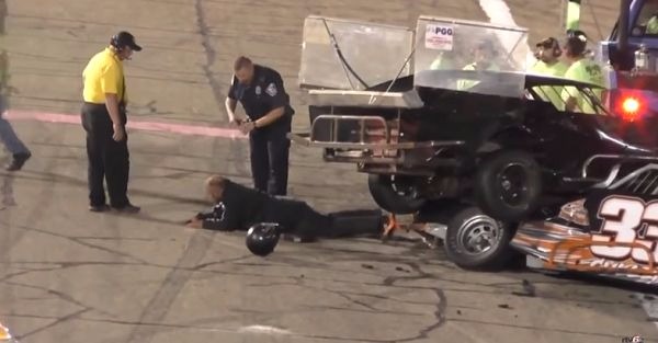Two angry drivers get into a fight on the track, and when police get involved, one gets tasered