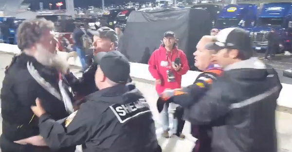 Video: A fan gets on the track at Martinsville and and tries to go after a driver