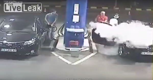 Gas station worker takes matters into his own hands when a man refuses to quit smoking
