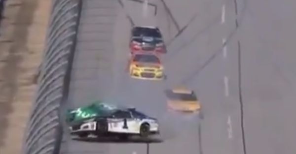 Championship contender is finished for the day at Talladega after crashing into an Earnhardt