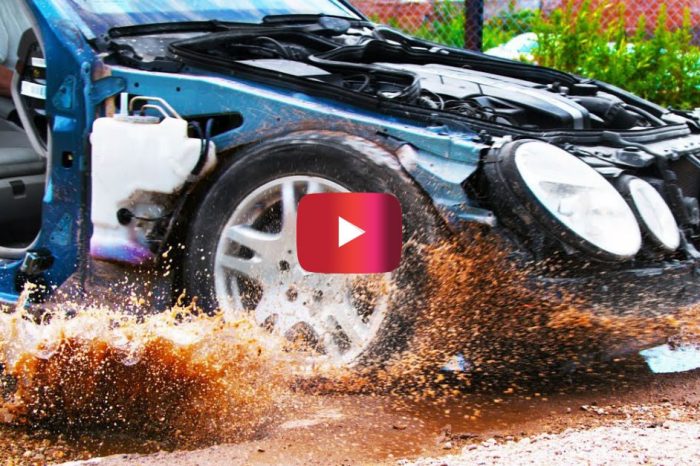 What Driving Through Potholes Looks Like in Slow Motion