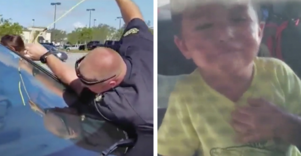 A little boy locks himself in a sweltering car and it takes firefighters to save his life
