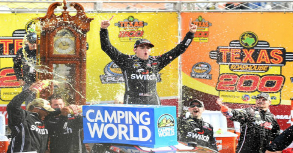 Noah Gragson might want to find another way to celebrate after his first truck win