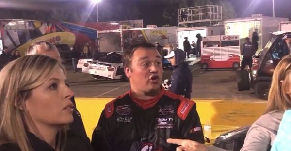 A controversial end to a Thanksgiving NASCAR race left one driver screaming he got “screwed”