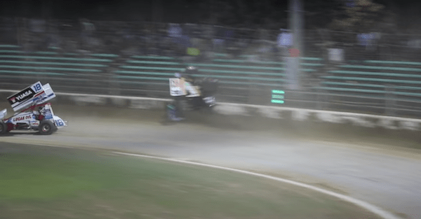 NASCAR legend involved in a big, nasty looking crash during a sprint car race