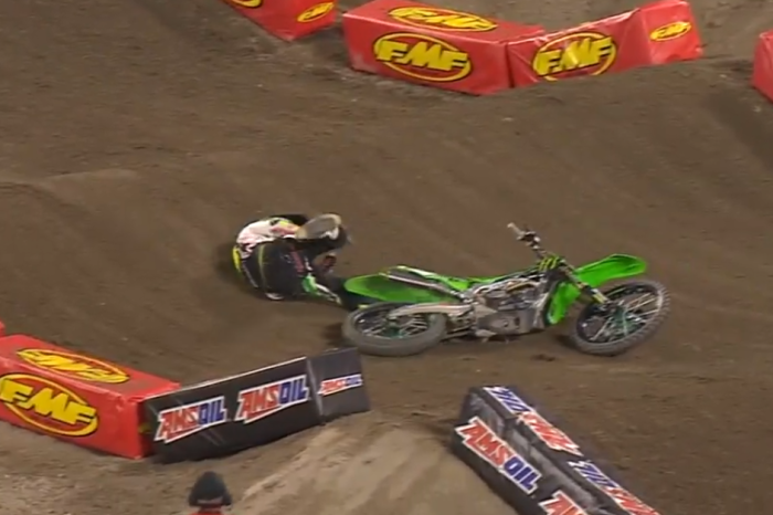 He had tough afternoon — crashes, loses the race, and can’t keep his pants up