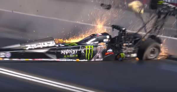 A popular champion gets battered and bruised following a terrible on track wreck