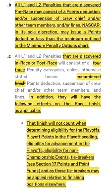 NASCAR quietly strikes the term “encumbered” from its rule book ...