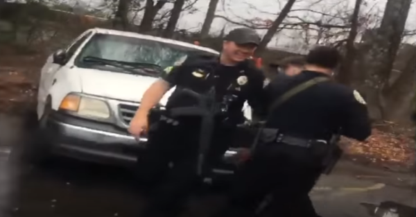 Police have to laugh at themselves after responding to a report of shots being fired