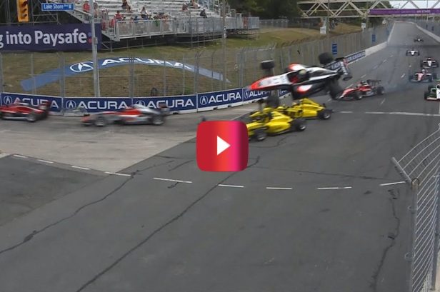 Race Car Goes Flying Off the Track in Terrifying Pro Mazda Wreck