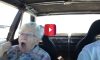 grandma going fast in car