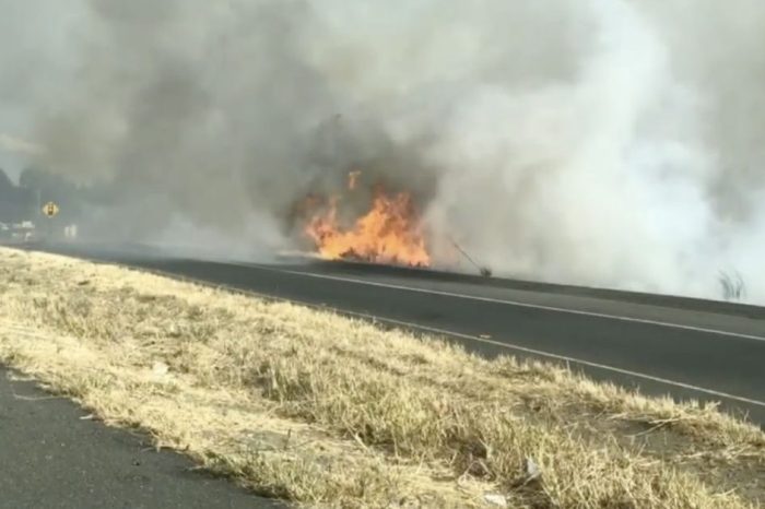 Classic Car Crash Causes Brush Fire in California