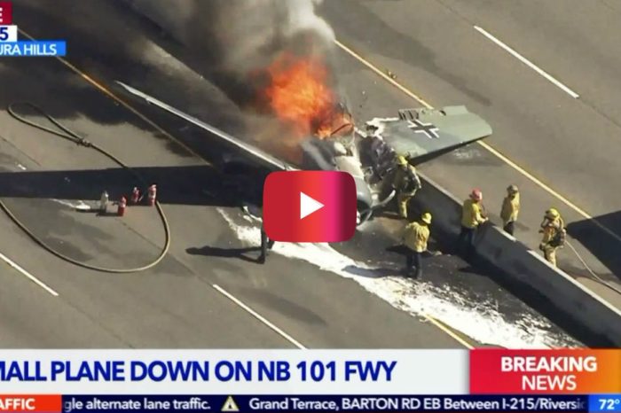 WWII Vintage Plane with German Markings Crashes on California Freeway