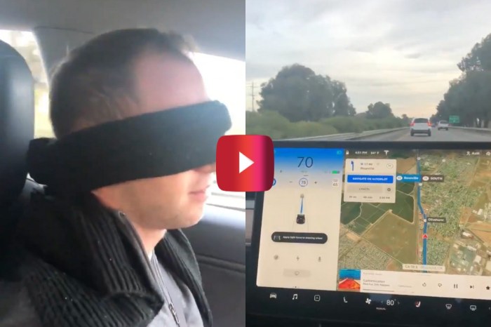 Driver Uses Tesla Autopilot at 70 MPH While Blindfolded for Boneheaded Challenge