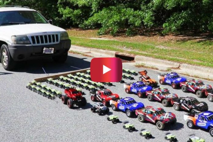 How Many Toy Cars Will It Take to Pull a Jeep Grand Cherokee?