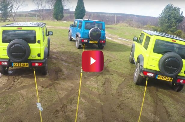 Mercedes G-Class Tests Its Might Against 3 Suzuki Jimnys in Tug of War