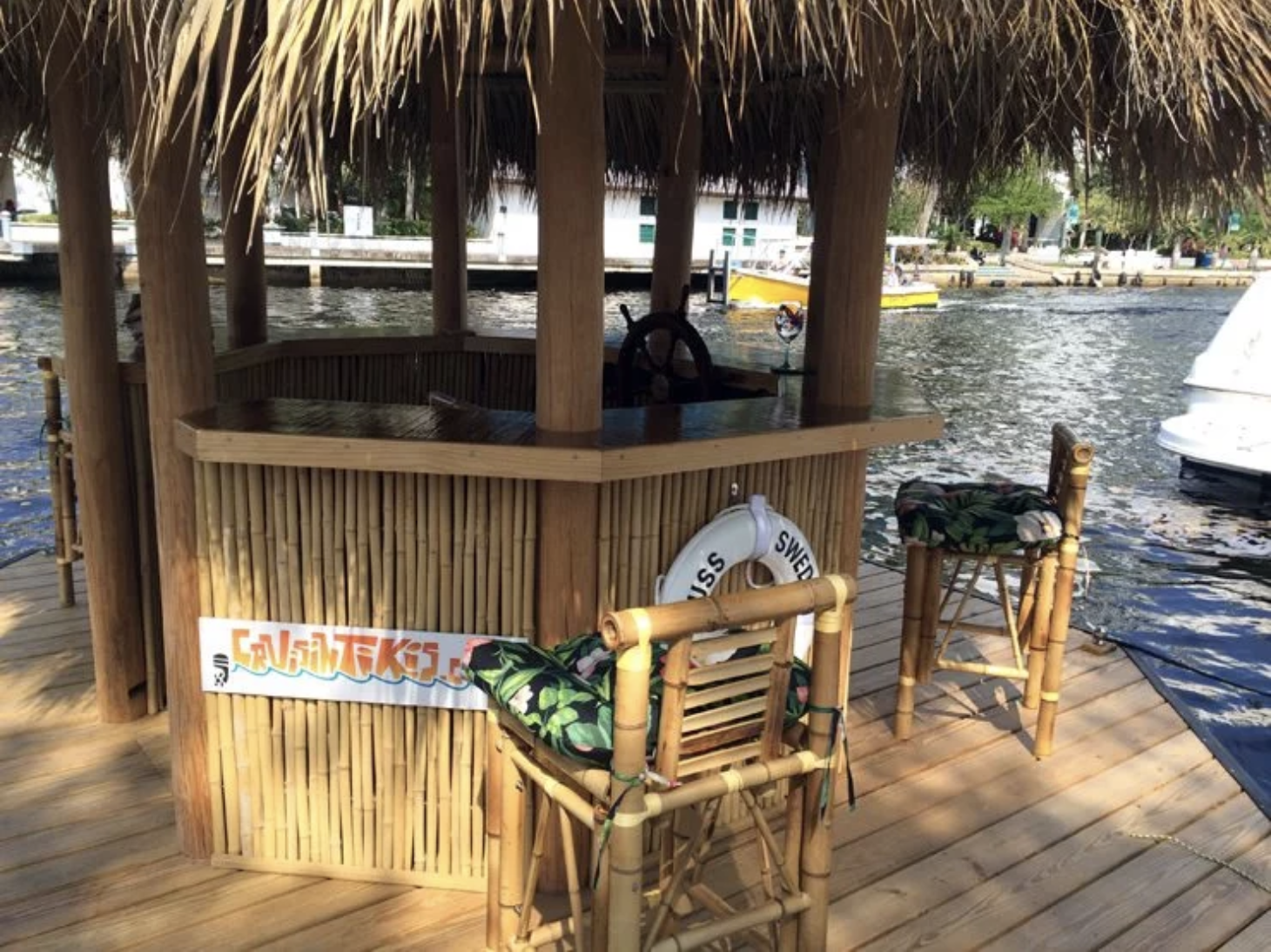 Bar tiki margaritaville trinidad frontgate outdoor decor bars pool zoom stools visit