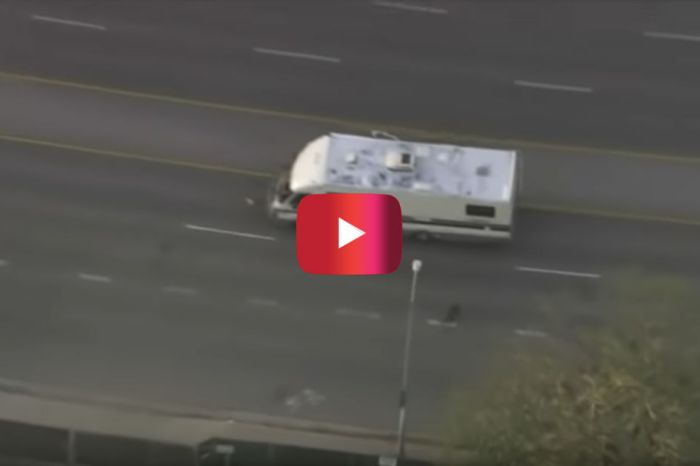 Dog Jumps out of Stolen RV During Intense High-Speed Chase