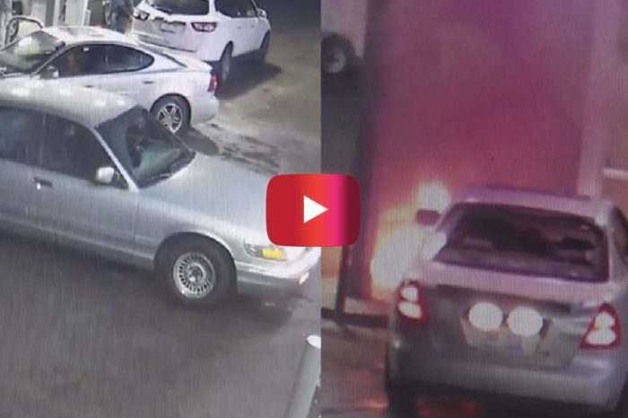 This Absolutely WILD Scene at Detroit Gas Station Ends in Gas Pump Fire