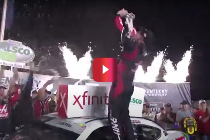 NASCAR Driver Cole Custer Falls Off Car During Beer-Chugging Celebration