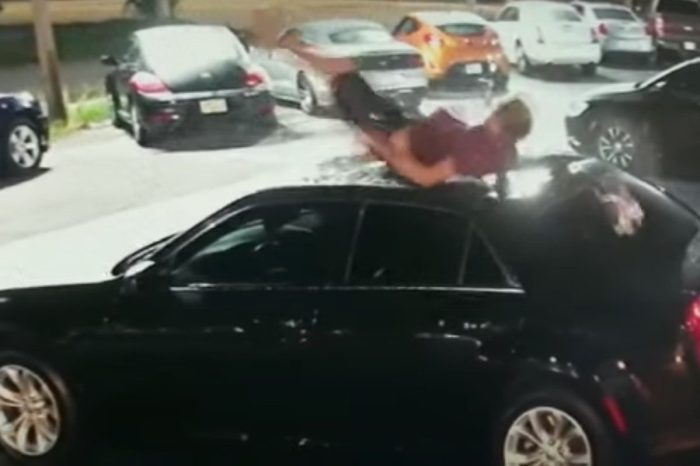 Rowdy Florida Man Crashes Down Onto Car at Dealership