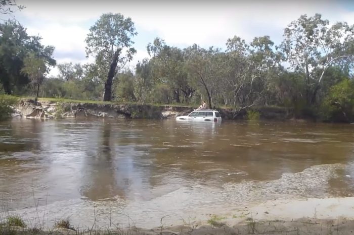 Driver Makes Unbelievable Recovery After His Subaru Starts Floating Away