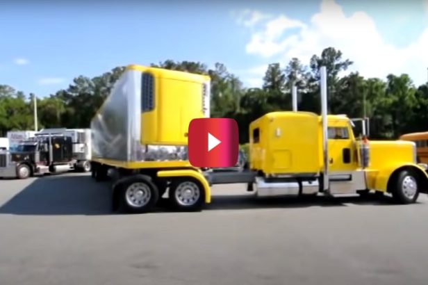 53-Foot Semi vs. Parking Space: Will Trucker Nail This Jackknife Maneuver?