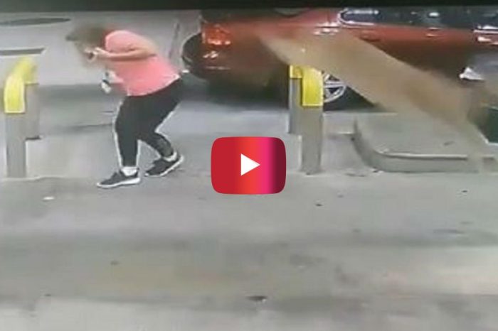 Deer Lord! Gas Station Video Shows Woman Get Kicked in Head by Leaping Deer