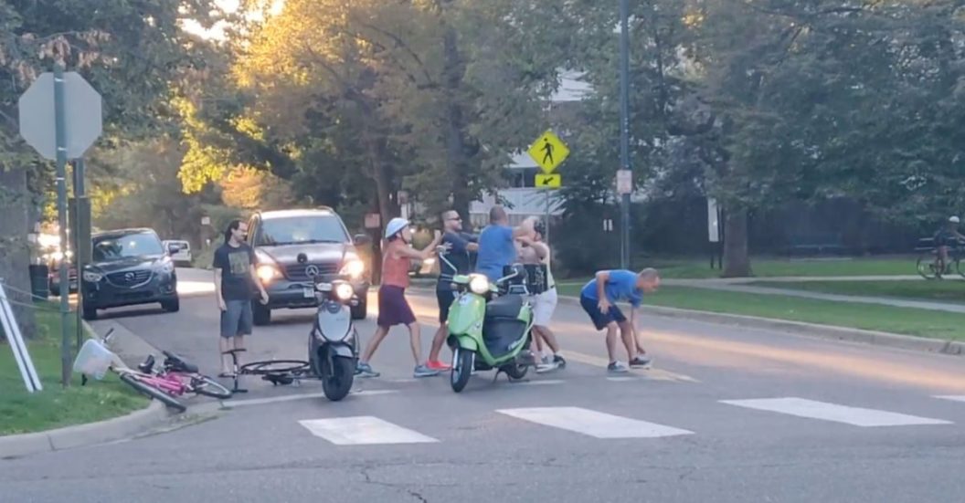 moped riders vs cyclists road rage