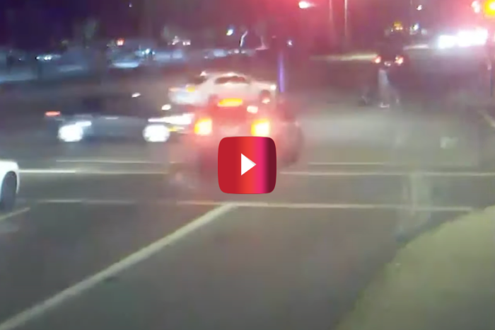Couple Pushing a Stroller Narrowly Avoids Terrifying Car Crash
