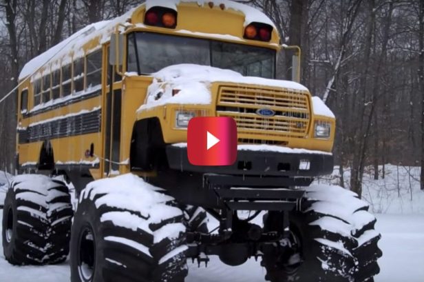 Snow and Ice Are No Match for This Monster of a School Bus