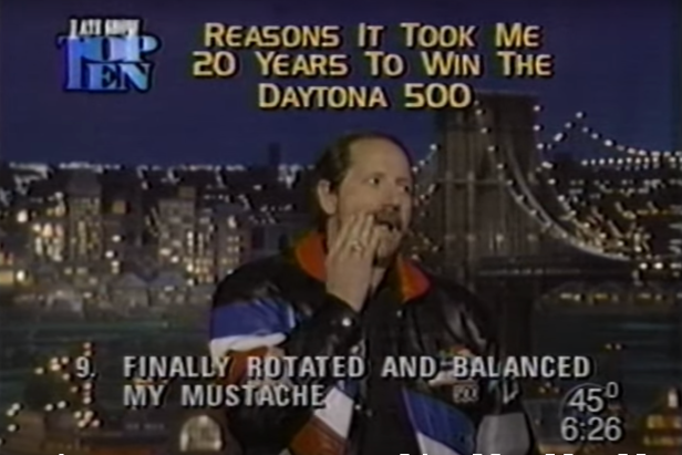 Dale Earnhardt Brought the Late Night Laughs With “Reasons It Took Me 20 Years to Win the Daytona 500”