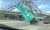 dump truck highway sign crash