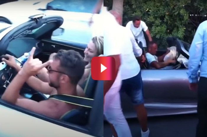Wannabe Hot Shot Crashes Porsche and Completely Embarrasses Himself